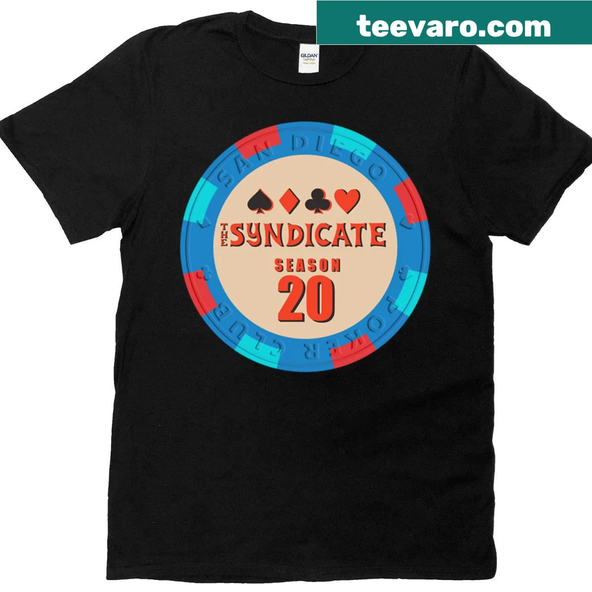 Gaming T-shirt featuring Syndicate Season 20 beach sand design — on a men's t-shirt