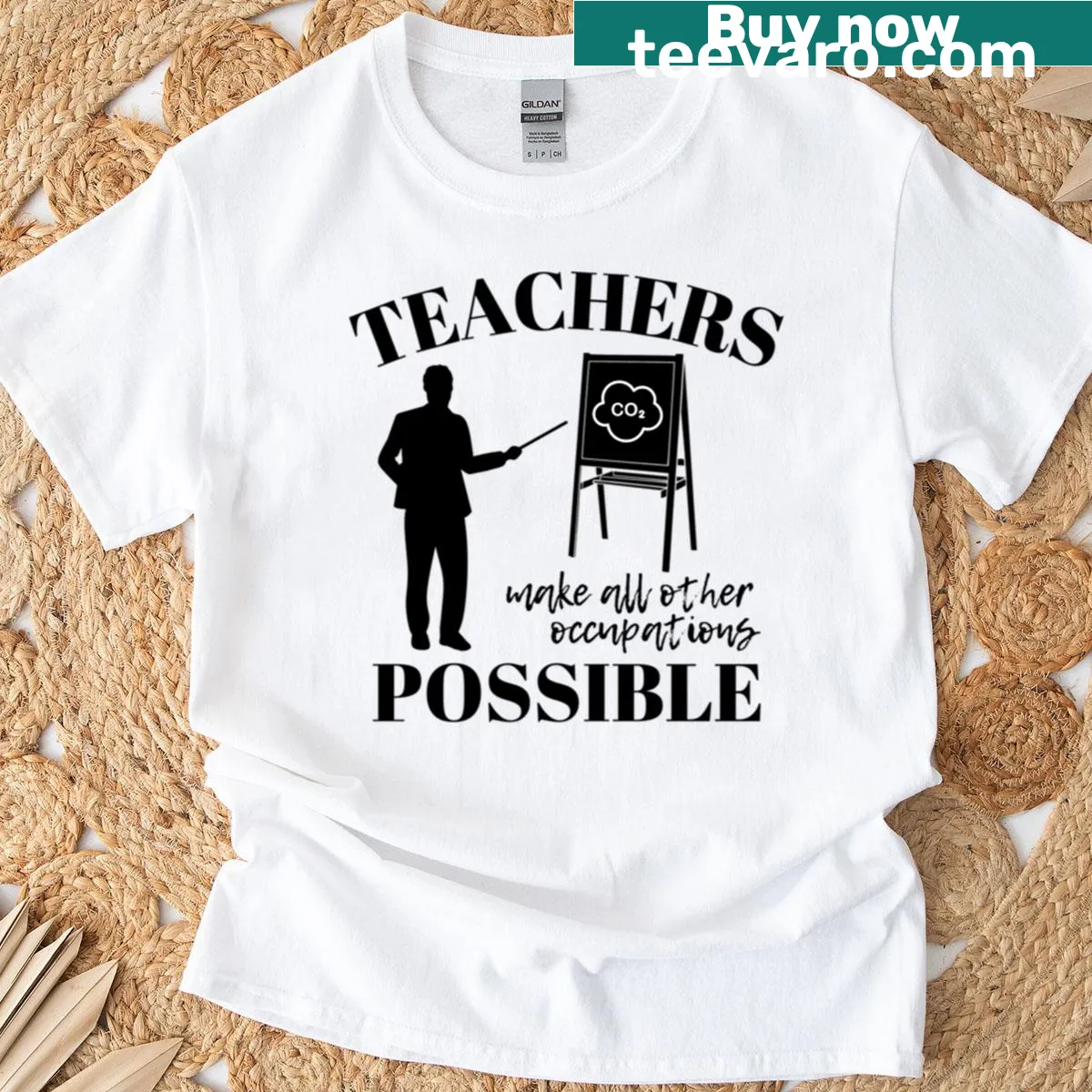 Typography celebrating teachers' vital role in society. — on a men's t-shirt