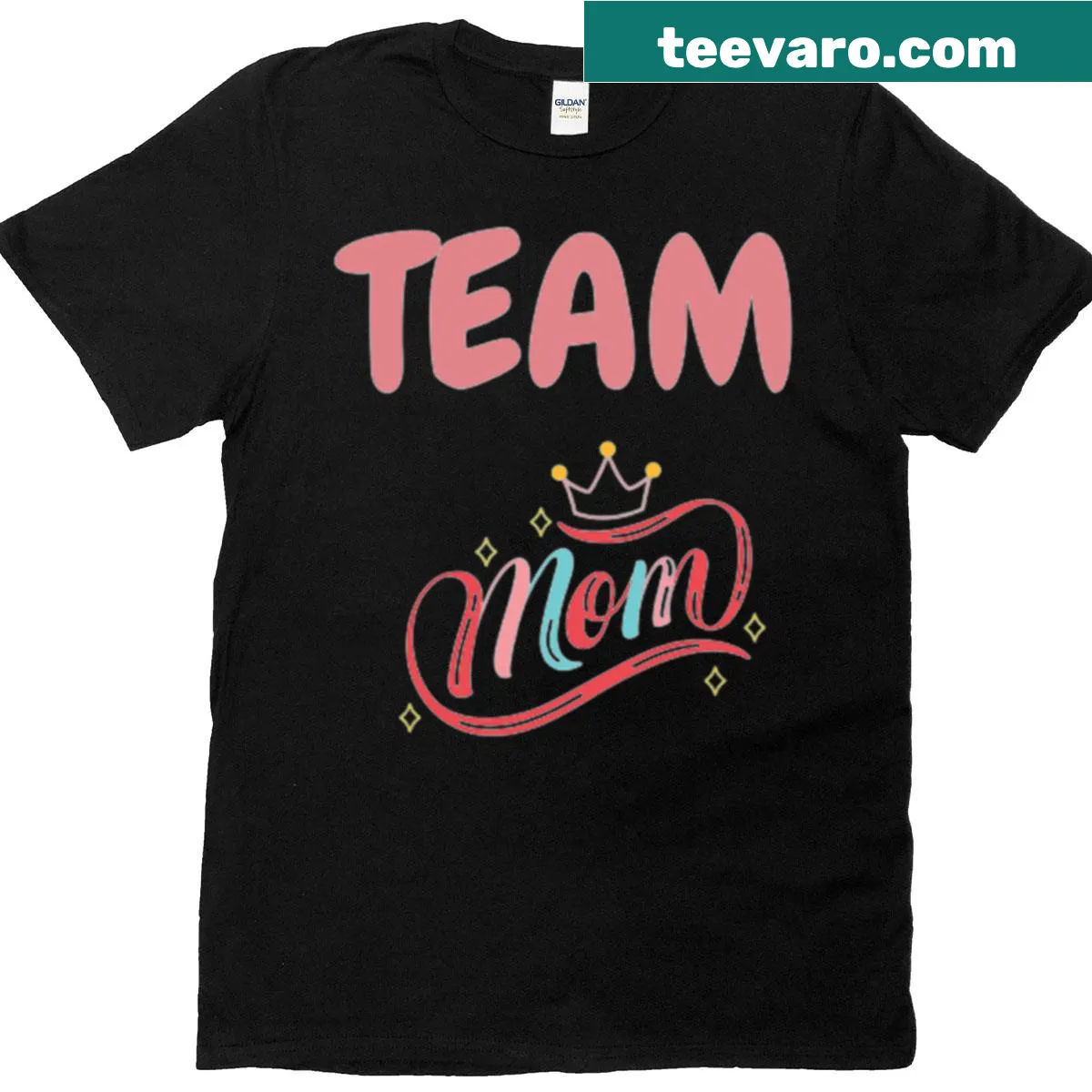 Team Mom t-shirt featuring bold, fun typography — on a men's t-shirt