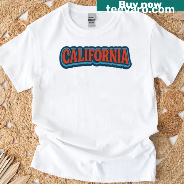 Textured graphic of California on T-shirt