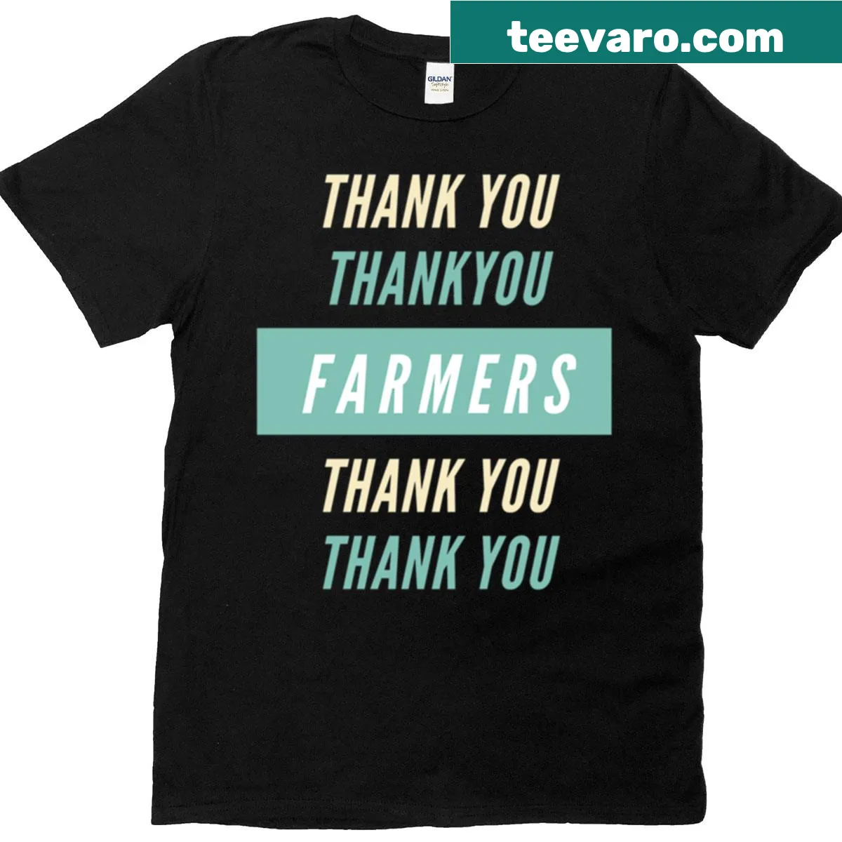 Thank You Farmers T-shirt with bold appreciation text — on a men's t-shirt