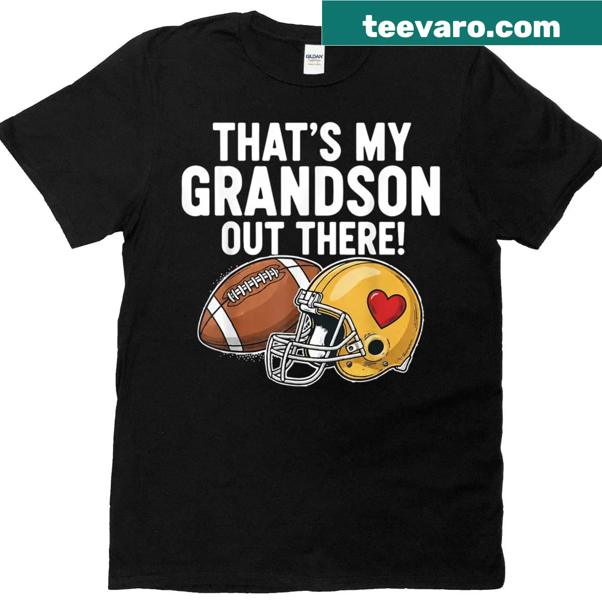 Funny grandmother t-shirt with football-themed text — on a men's t-shirt