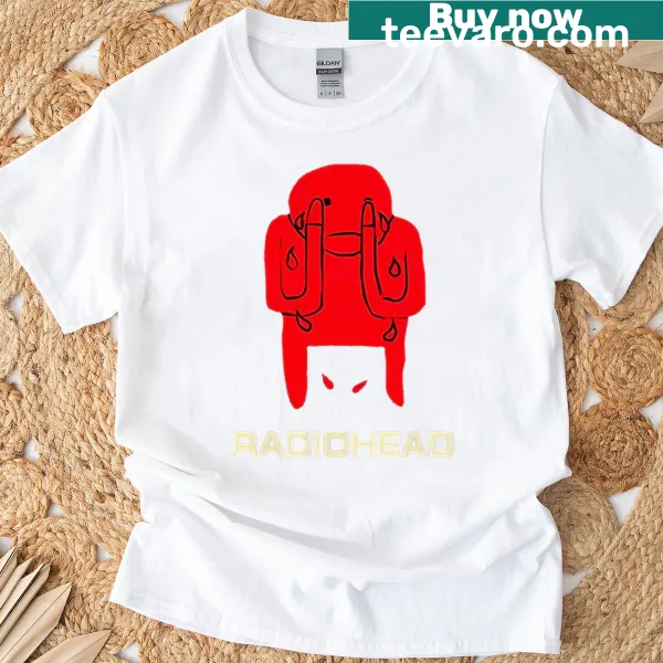 T-shirt featuring Radiohead's name in a unique typographic design
