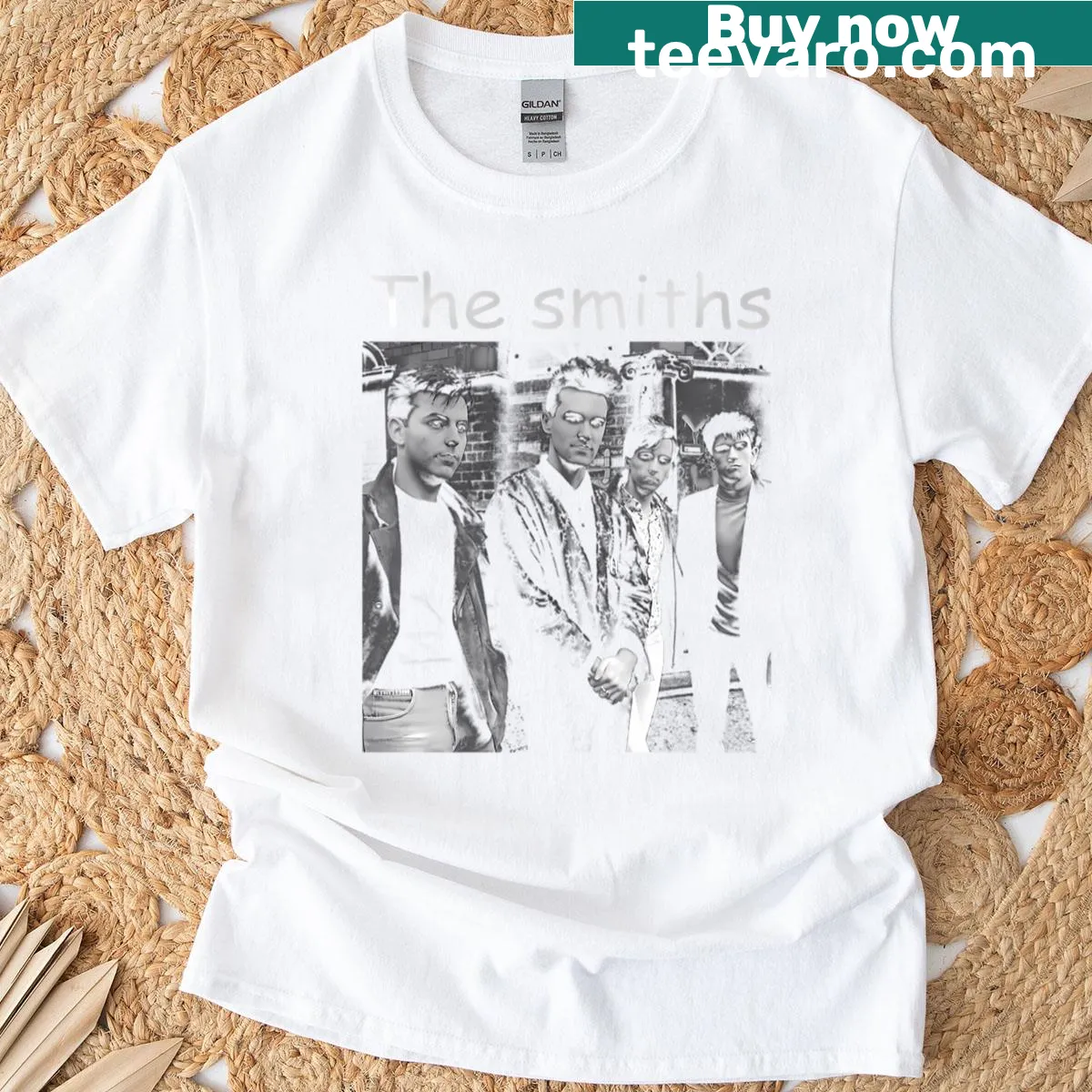 T-shirt design inspired by The Boy Smiths rock band — on a men's t-shirt