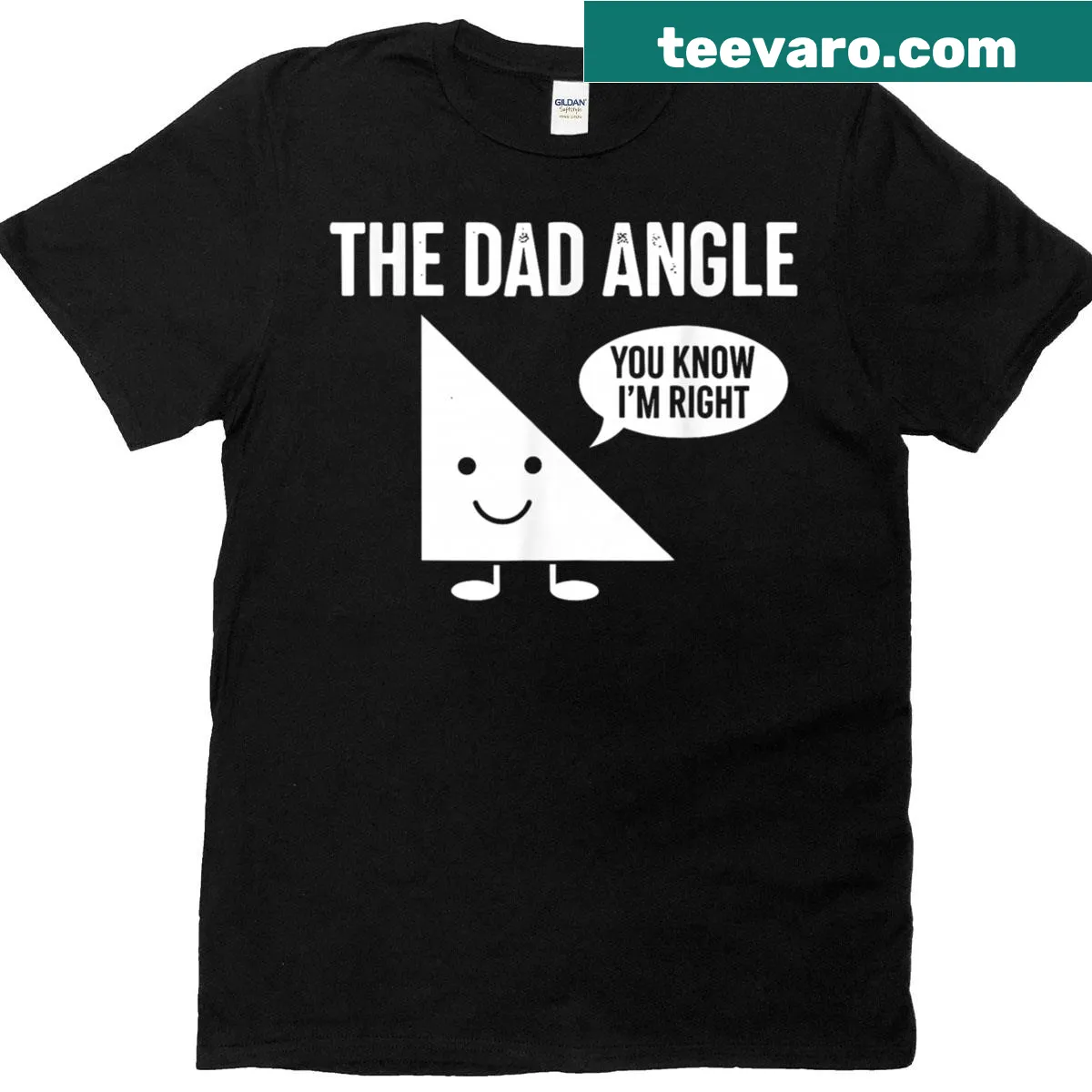 The Dad Angle Funny Math T-shirt with witty text — on a men's t-shirt