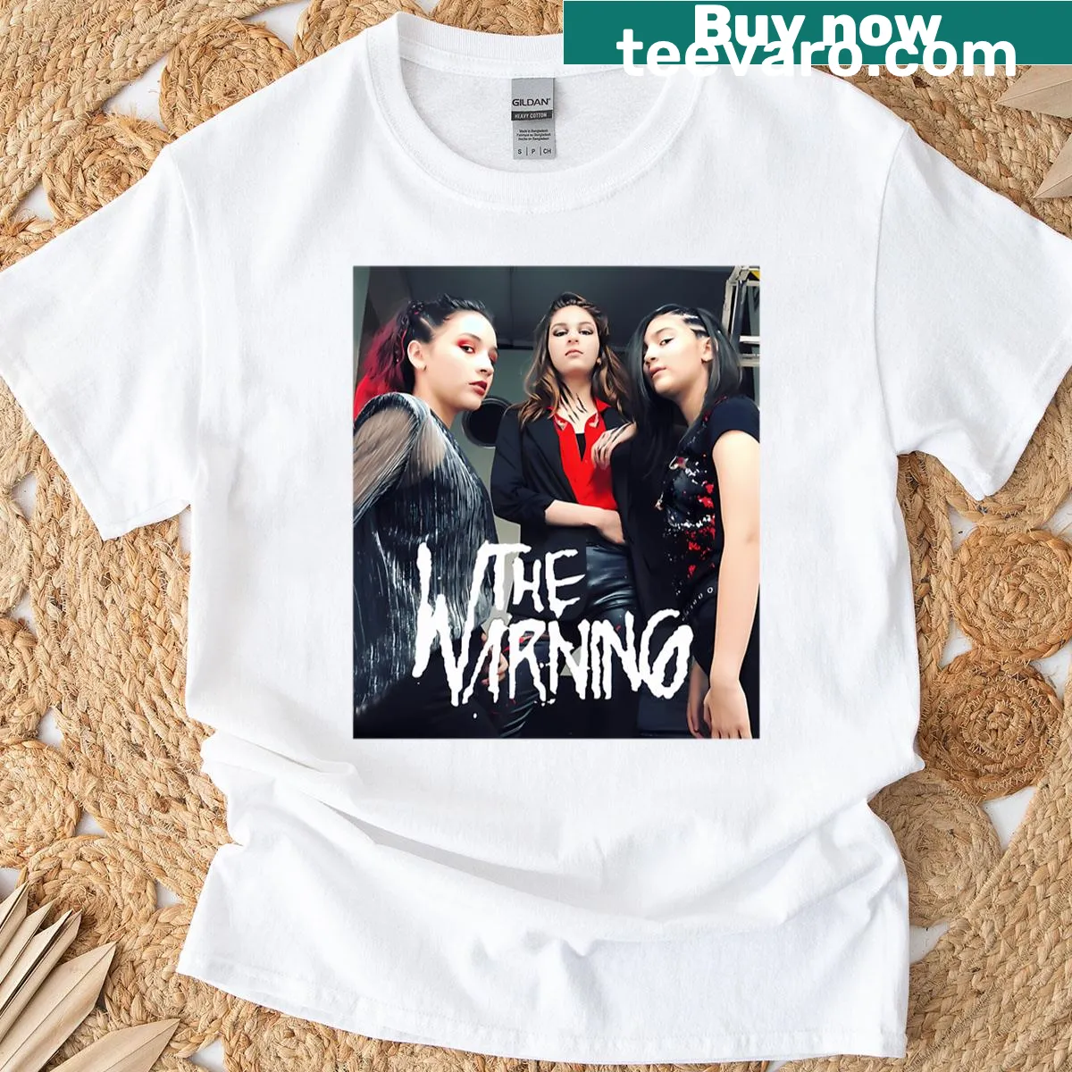 T-shirt featuring The Warnings Band logo — on a men's t-shirt