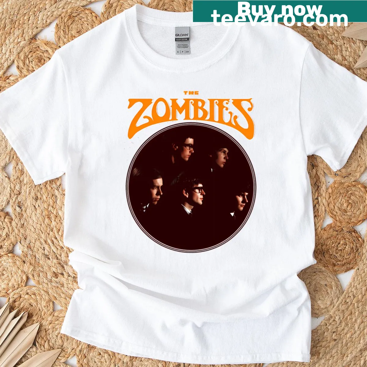 Vintage logo of The Zombiess on a rock band T-shirt — on a men's t-shirt