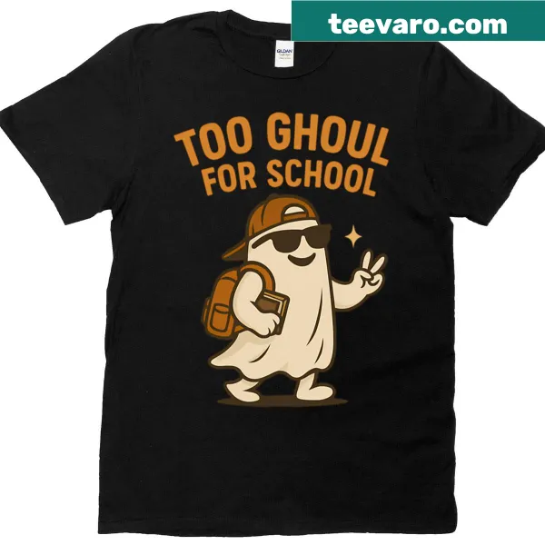 Playful 'Too Ghoul For School' text for students