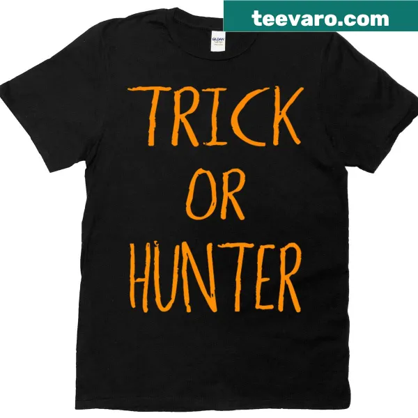 Playful Trick Or Hunter Halloween T-shirt design with humorous text