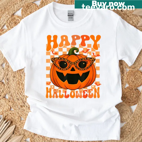 Trick or Treat Halloween pumpkin funny typography T-shirt