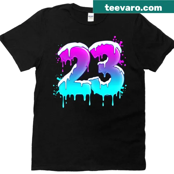 Vintage baseball T-shirt featuring the number 23 in bold typography.