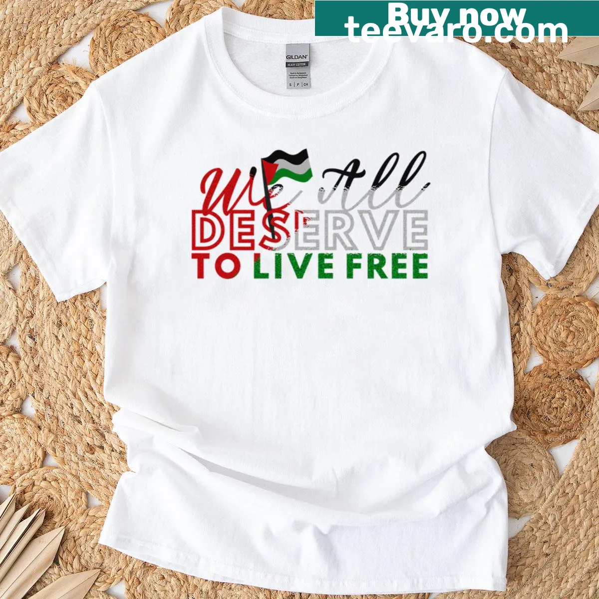 Empowering freedom-themed typography t-shirt — on a men's t-shirt