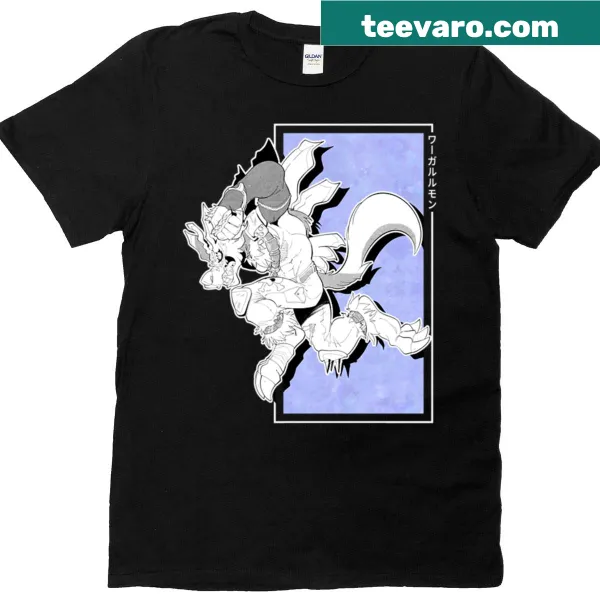 T-shirt featuring a fierce wolf monster graphic