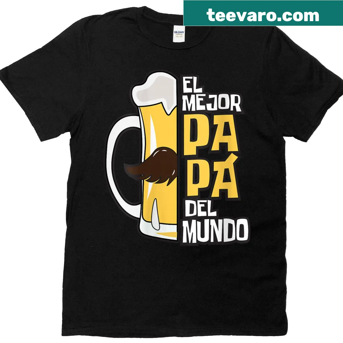 T-shirt with Spanish text 'El Mejor Papa Del Mundo' for Father's Day — on a men's t-shirt