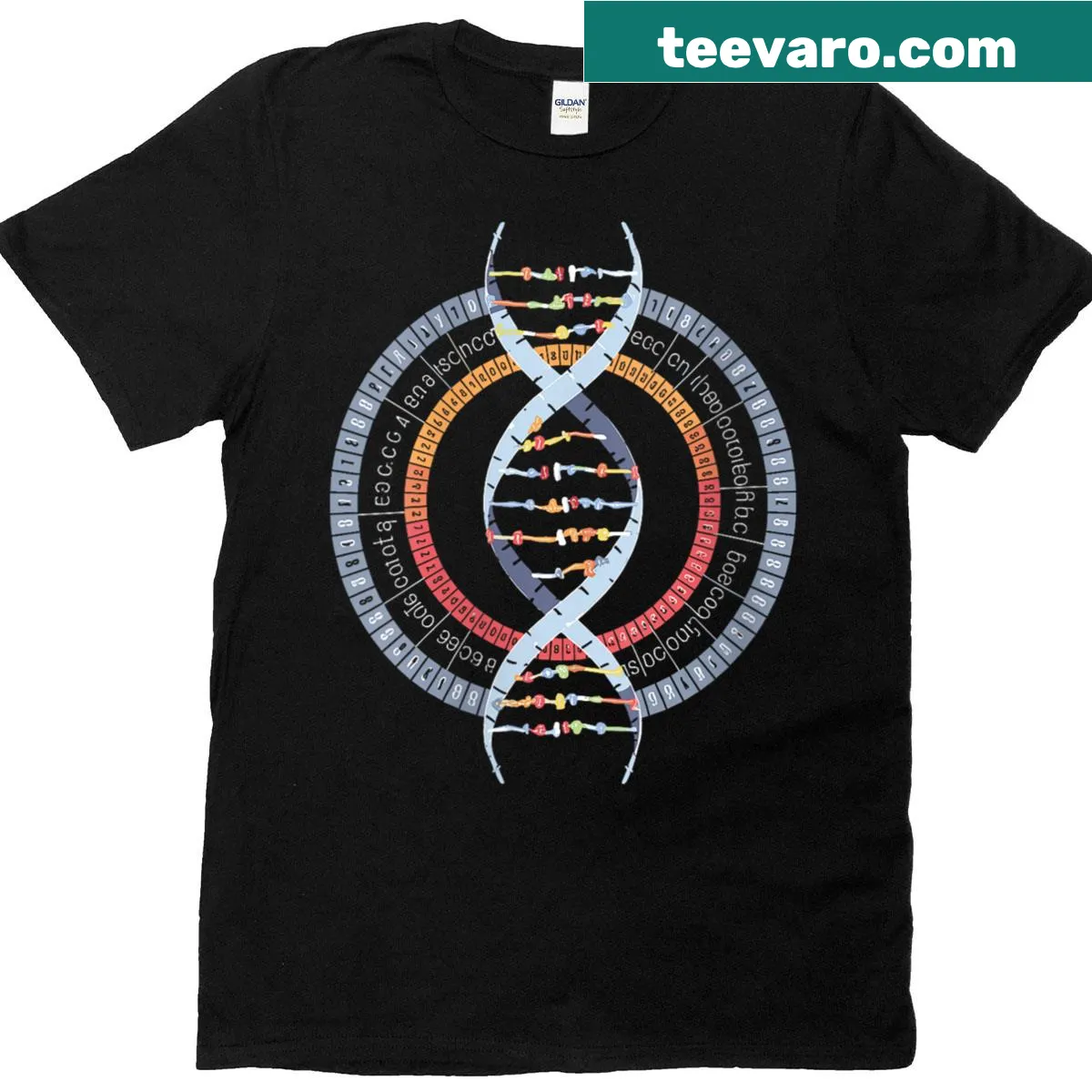 Humorous genetic-themed T-shirt for science lovers featuring sun graphics — on a men's t-shirt