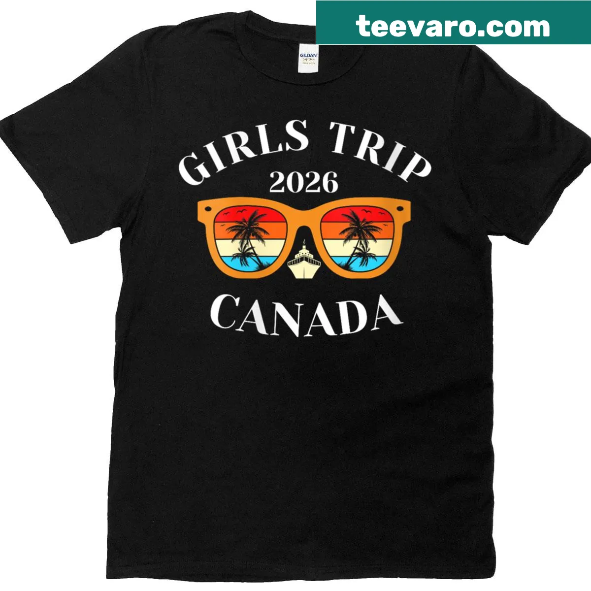 Girls Trip to Canada typography on a women's travel t-shirt — on a men's t-shirt
