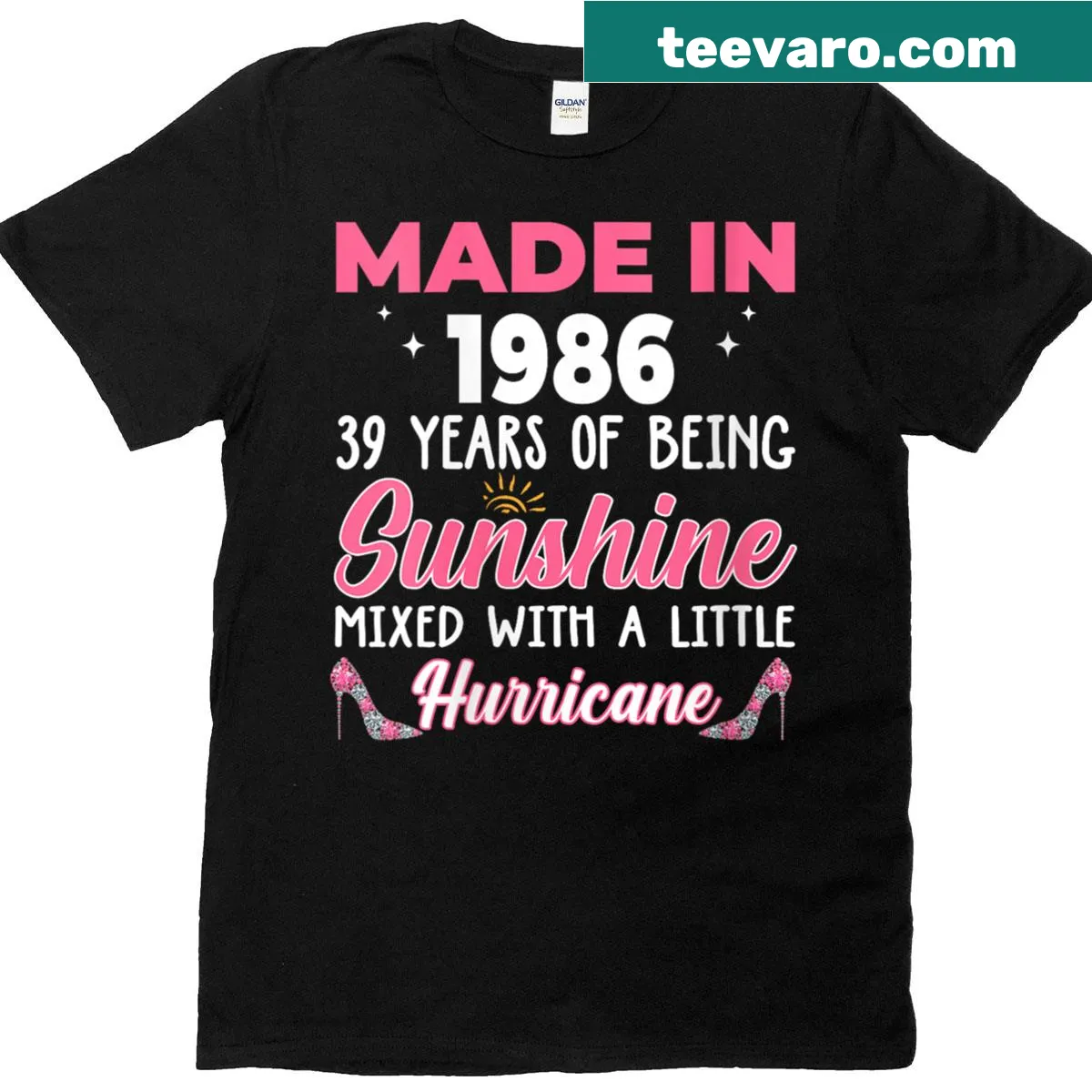 Birthday t-shirt celebrating turning 39 with 1986 design — on a men's t-shirt