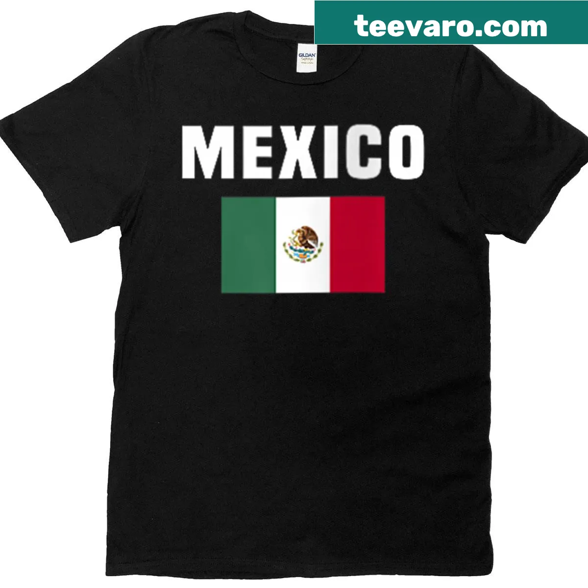 Pocket design t-shirt featuring the Mexico flag for heritage pride — on a men's t-shirt