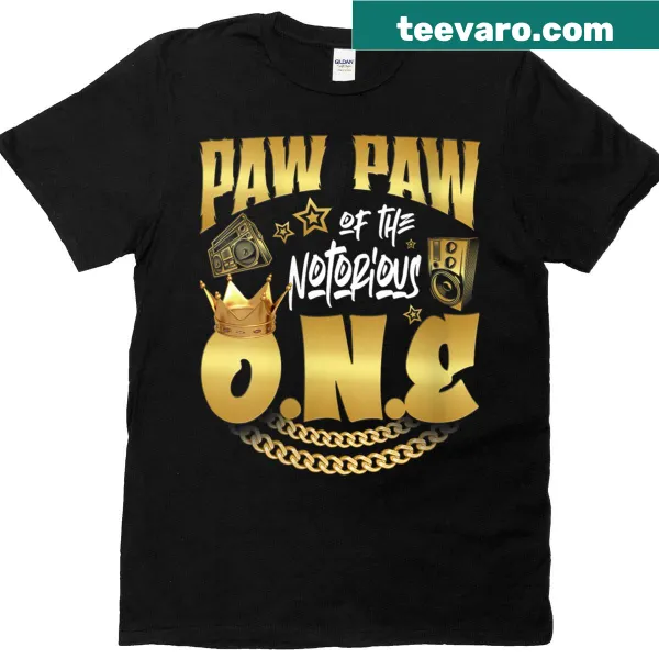 Retro 1st birthday t-shirt for a proud paw paw with hip hop theme