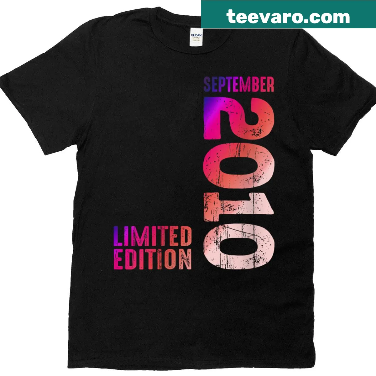 Vintage-style t-shirt celebrating September 2010 — on a men's t-shirt