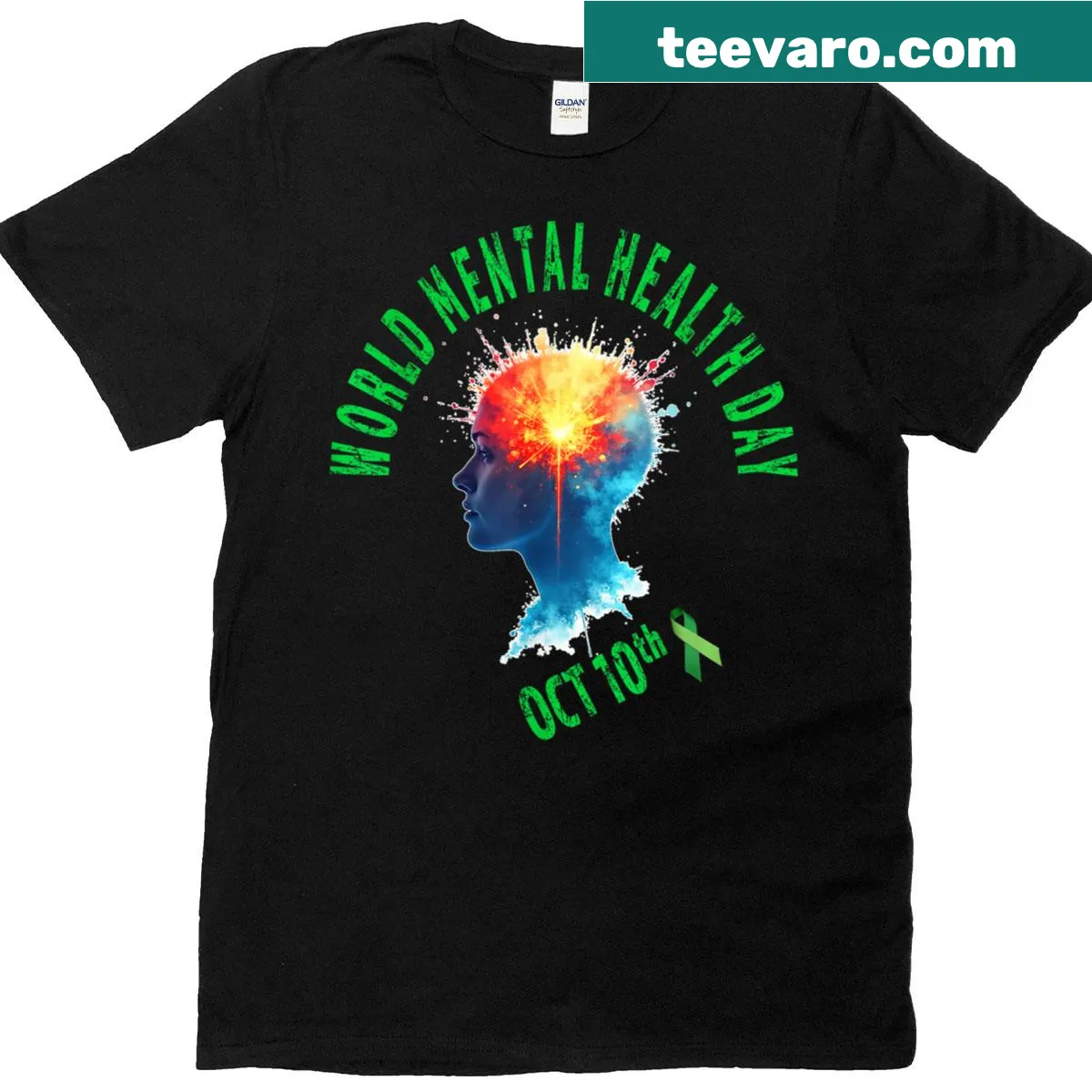 T-shirt promoting mental health awareness for World Mental Health Day — on a men's t-shirt