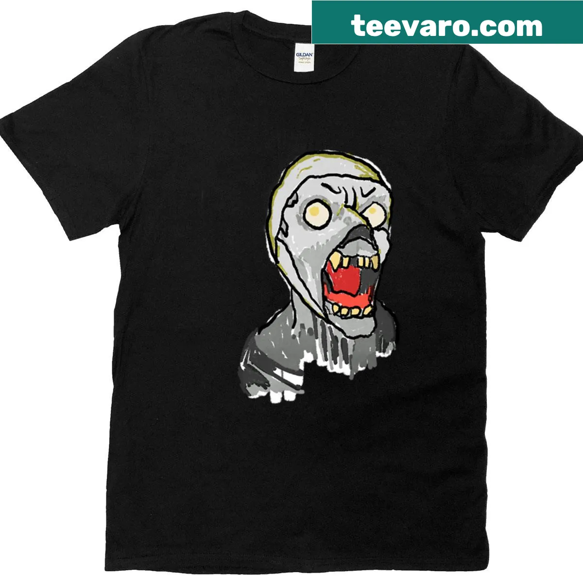 Playful zombie-themed t-shirt — on a men's t-shirt