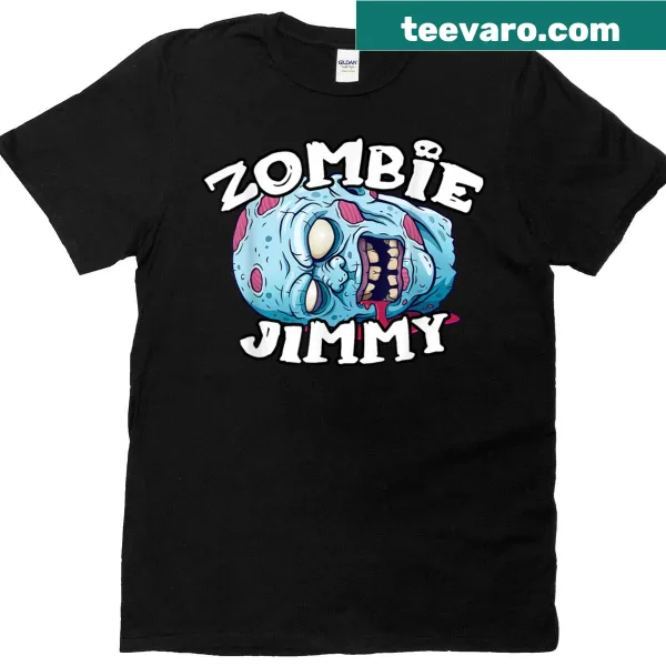 Cartoon zombie character T-shirt for Halloween with humorous design