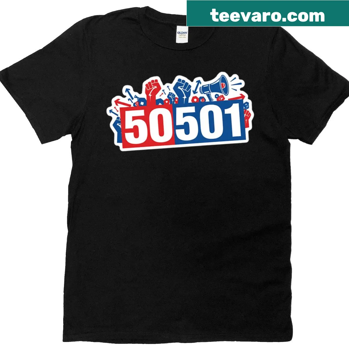 Graphic tee with a powerful political slogan promoting unity — on a men's t-shirt