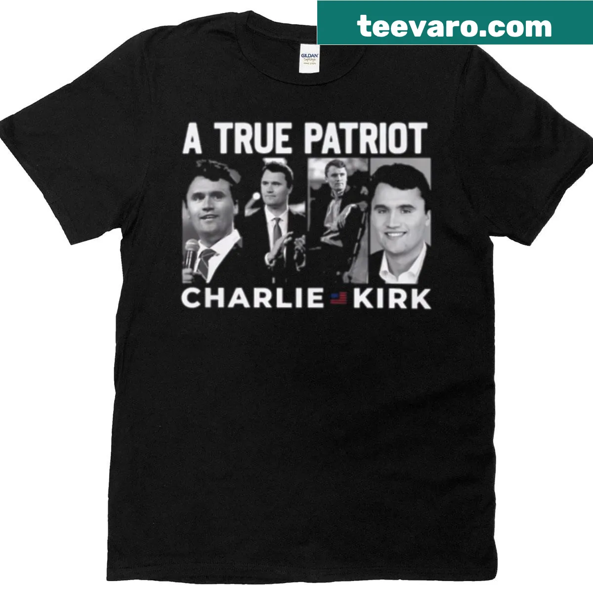 Patriotic design on a T-shirt featuring a strong message. — on a men's t-shirt