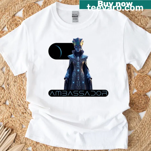 Boxy T-shirt with playful ambassador text