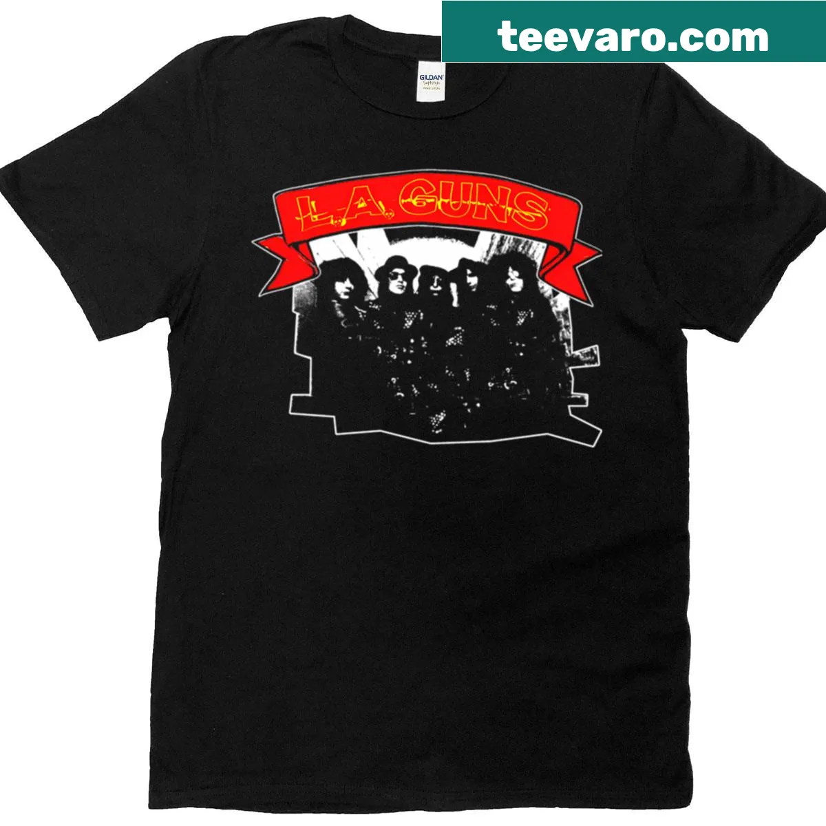 Grunge style hardcore band t-shirt with bold design — on a men's t-shirt