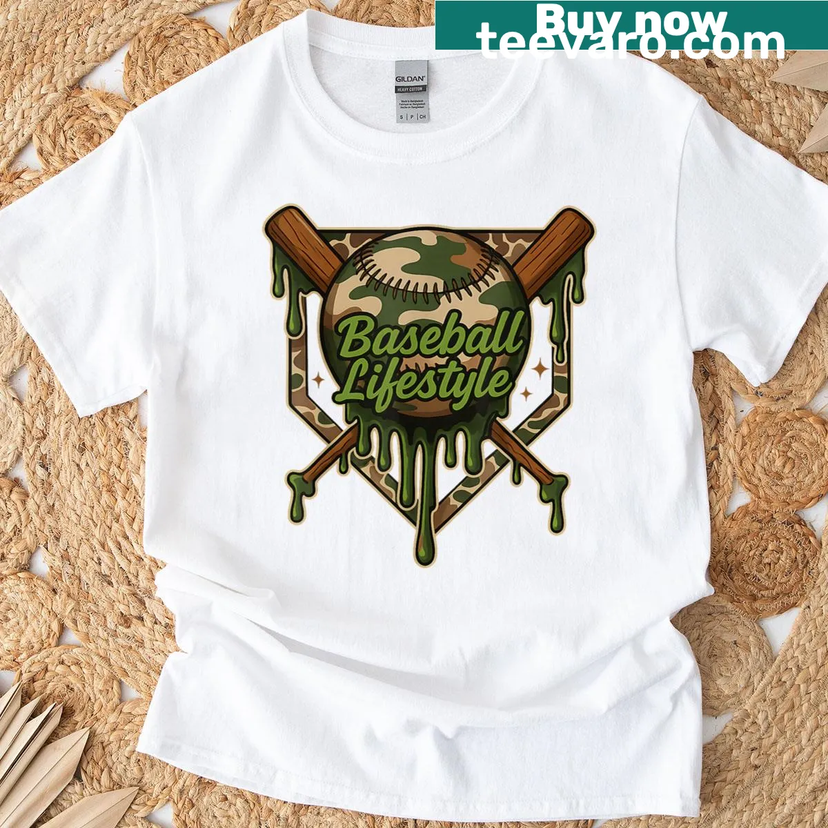 Youth t-shirt featuring baseball-themed ice cream graphic — on a men's t-shirt