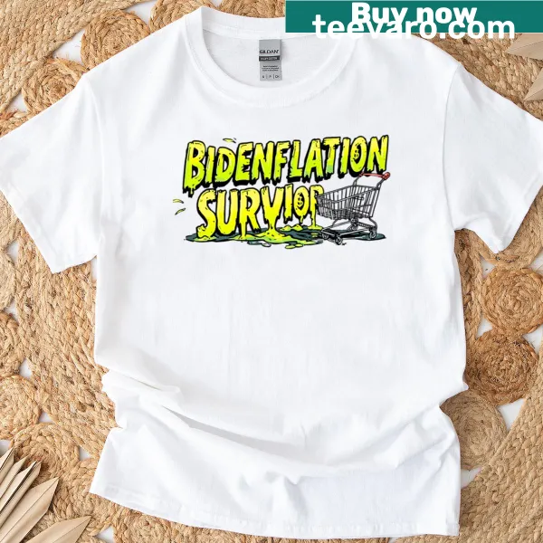 Funny political tee with 'Bidenflation Survivor' text