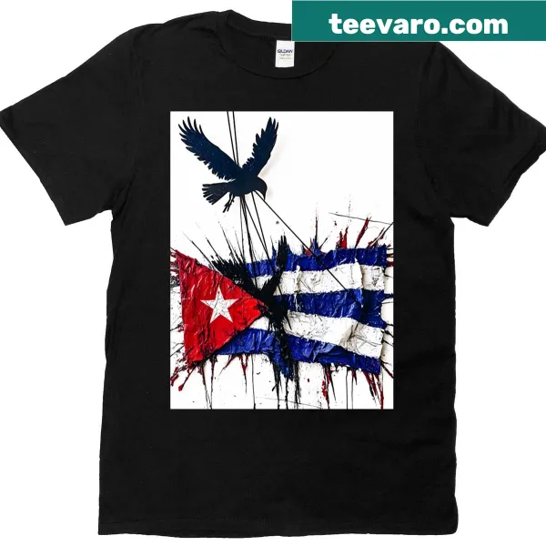 T-shirt with an artistic illustration of birds flying