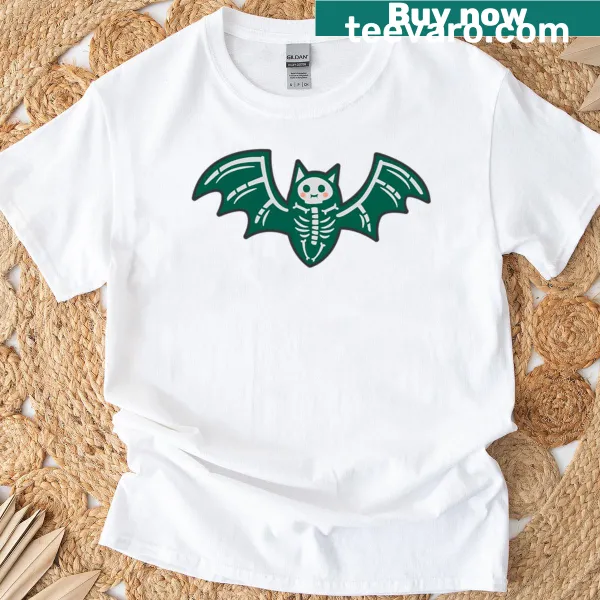 Oversized T-shirt with cartoon bats graphic for Halloween