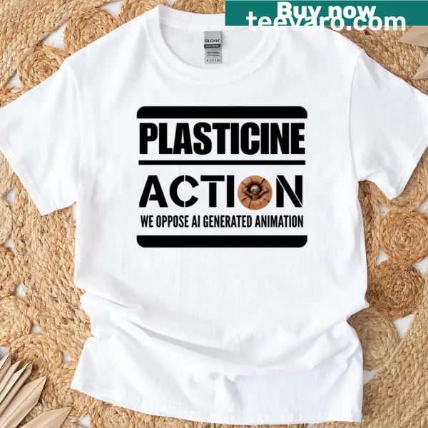T-shirt with the humorous phrase 'Brown Plasticine Man' in bold text.