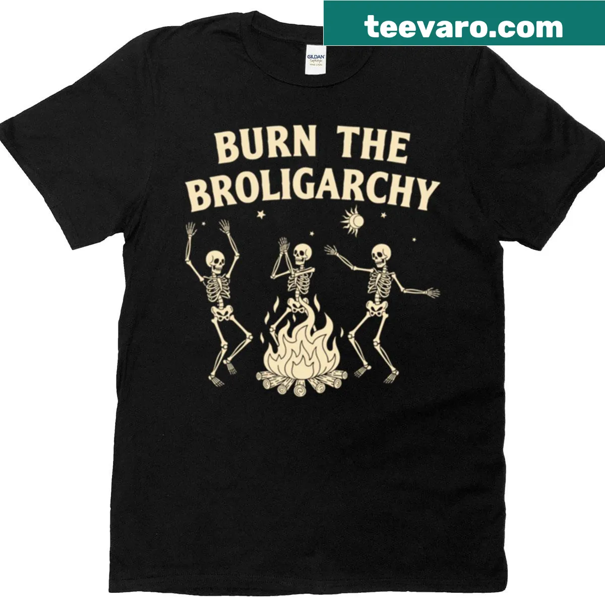 Funny political parody t-shirt with bold graphic text — on a men's t-shirt