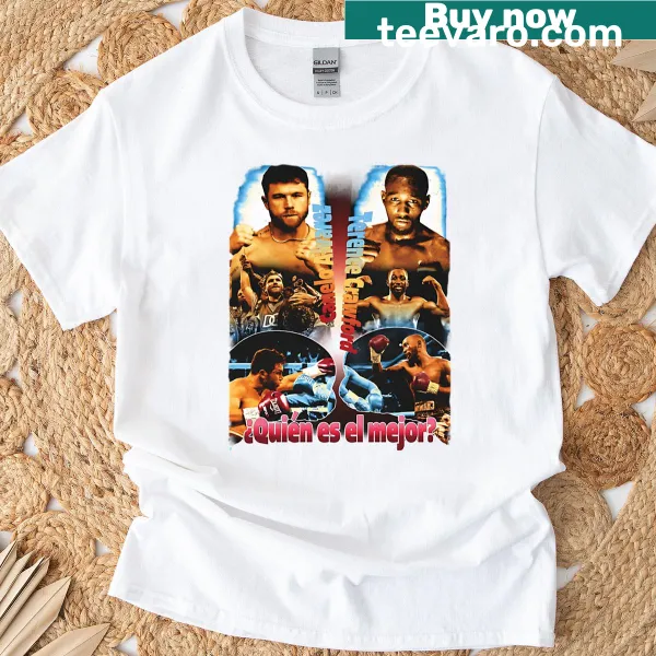 Vintage tribute t-shirt featuring boxing icons Canelo Alvarez and Terence Crawford