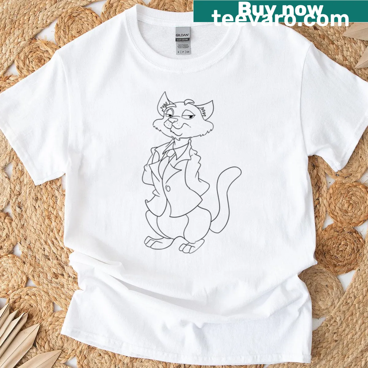 Funny Cat President graphic on political t-shirt — on a men's t-shirt