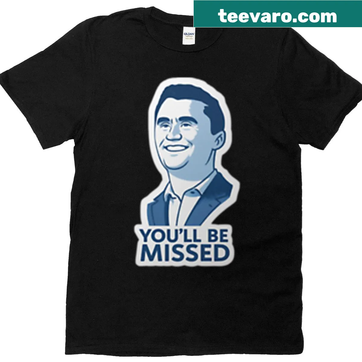 Tribute shirt with 'You'll Be Missed' honoring Charlie Kirk — on a men's t-shirt