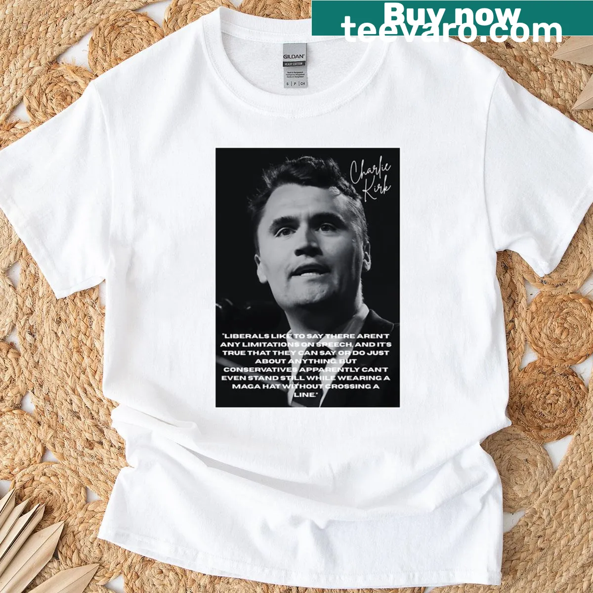 T-shirt featuring the text 'Free Speech' prominently displayed — on a men's t-shirt