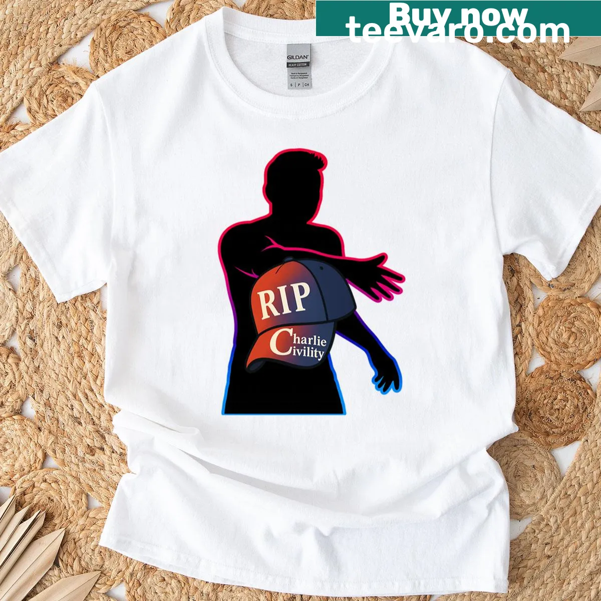 Playful T-shirt with the phrase 'Rip Civility' in fun typography — on a men's t-shirt