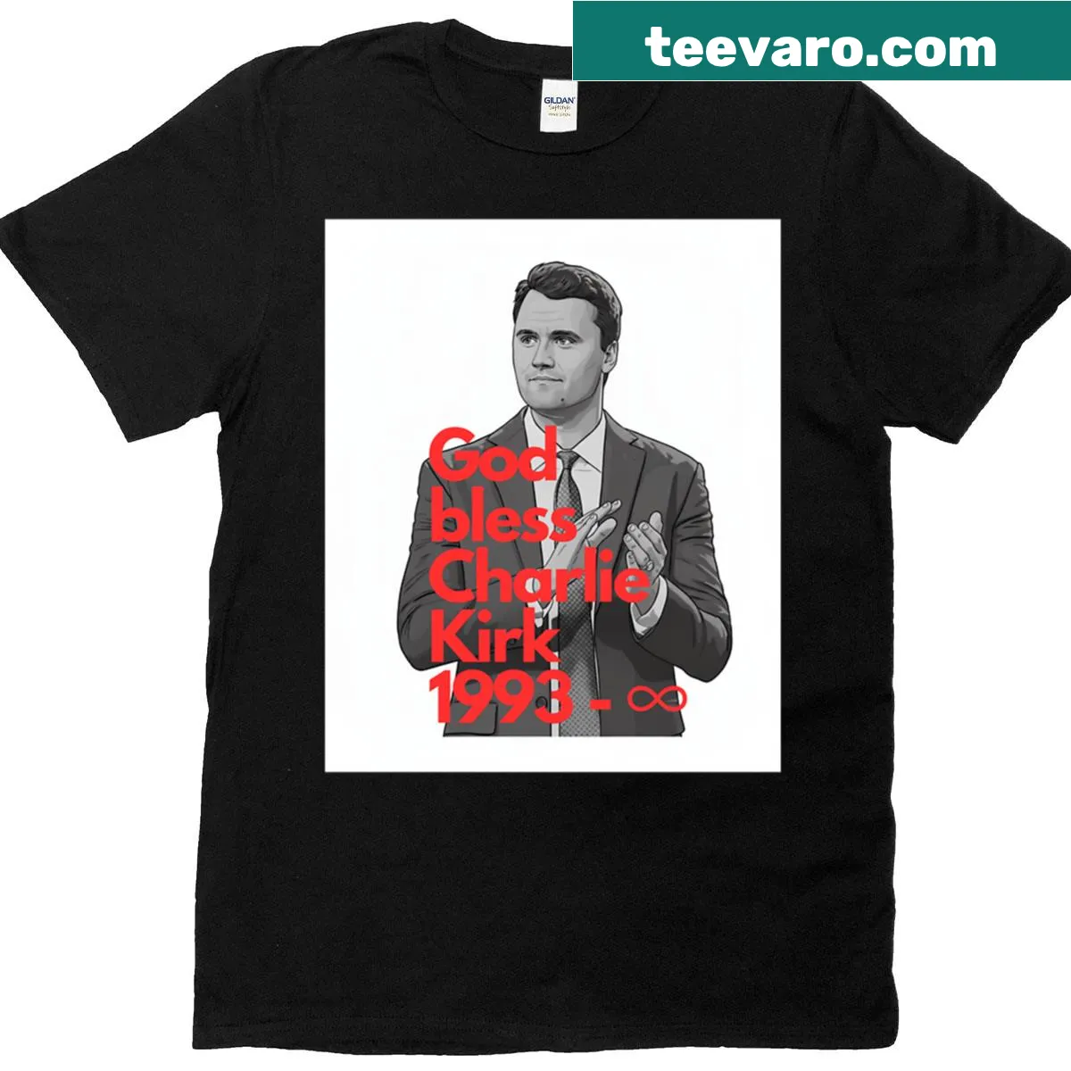 Tribute shirt featuring 'God Bless 1993' with Charlie Kirk theme — on a men's t-shirt
