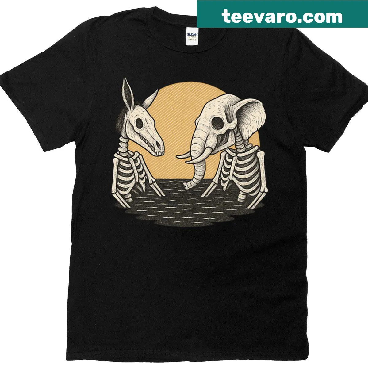 Illustration of a swamp scene on oversized t-shirt — on a men's t-shirt