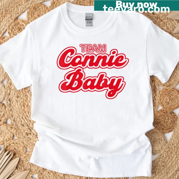 Cute cartoon design on a t-shirt for babies with the name Connie