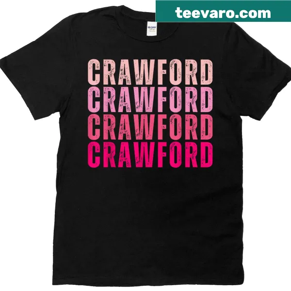 Vintage style t-shirt with 'I Love Crawford' text design.