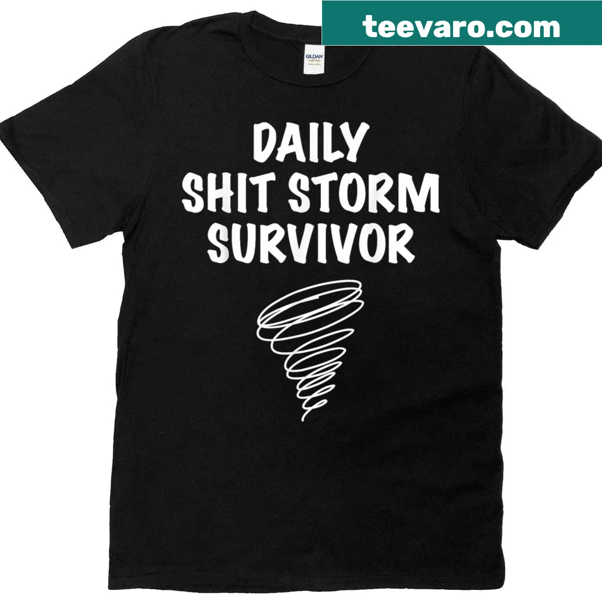 T-shirt with funny quote about surviving stress — on a men's t-shirt