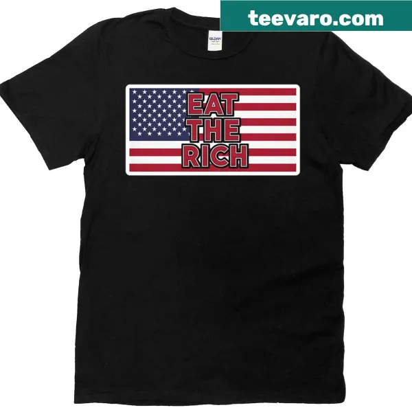 T-shirt with a political phrase and American flag graphic
