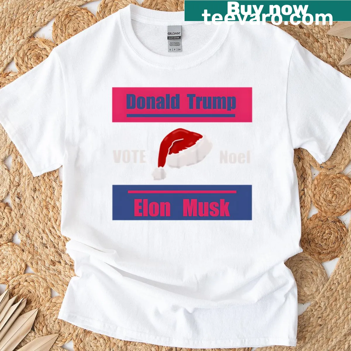 T-shirt featuring the phrase 'Elon Musk And Donald Trump Noel Vote.' — on a men's t-shirt