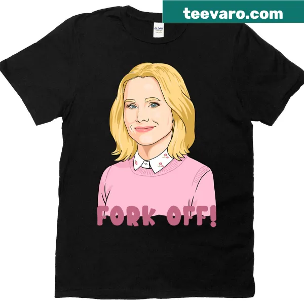 Oversized t-shirt with bold text: 'Fork Off'